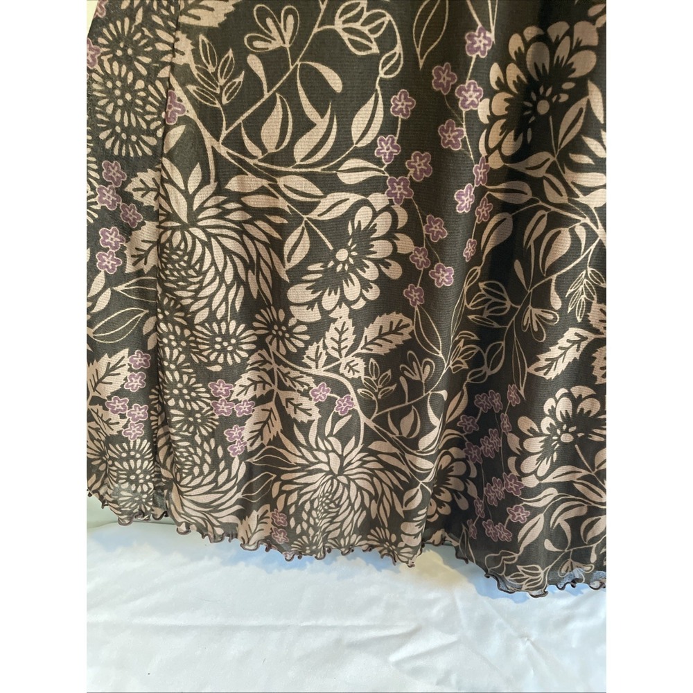 Vintage 90s Isabella Bird Brown Mesh Midi Dress Fairycore Whimsigoth Woodland Xs - Picture 6 of 9